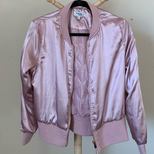 charlotte russe pink & gold bomber jacket